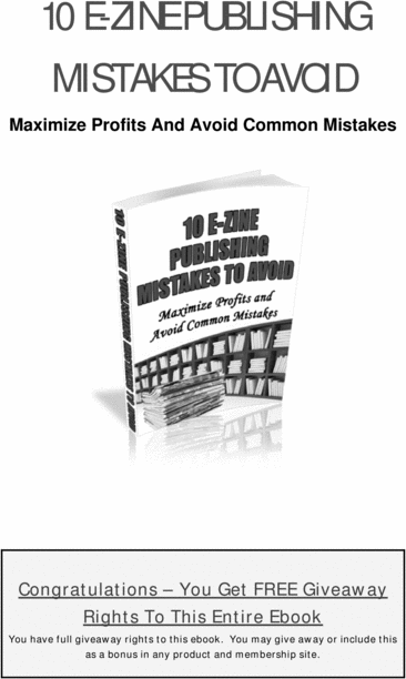 Product picture 10 Ezine Publishing Mistake To Avoid